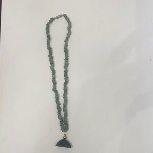Green Beaded Pendant Necklace - Women's Jewelry Jade